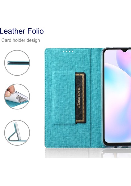 Xiaomi Poco X3/poco X3 Nfc-Blue Için Stand ve Kart Yuvası Deri Kılıf (Yurt Dışından)