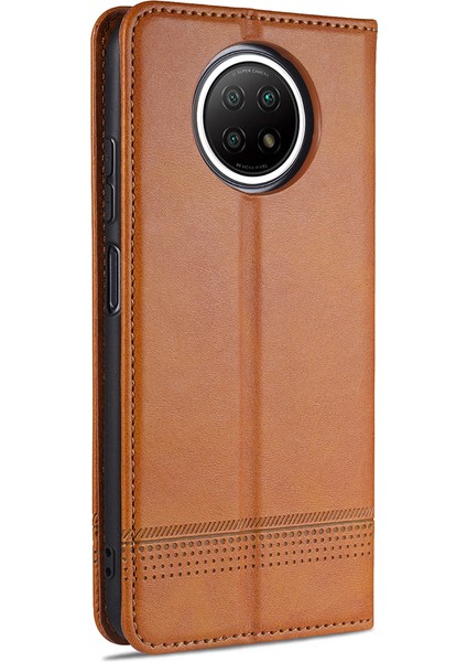Otomatik Emme Tasarımı Deri Cüzdan Xiaomi Için Cep Telefonu Stand Kılıfı Not 9 5g/redmi Not 9t 5g-Brown (Yurt Dışından) modelleri