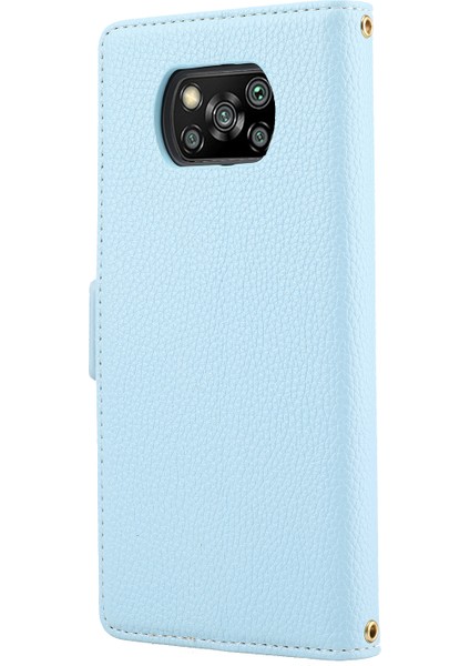 Ekleme Tasarım Litchi Doku Deri Deri Şok Geçirmez Cüzdan Xiaomi Için Kayış ile Stand Flip Kapak (Yurt Dışından)