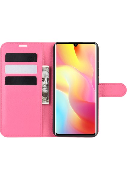 Xiaomi Mi Için Litchi Cilt Manyetik Deri Stand Kılıfı Not 10 Lite-Rose (Yurt Dışından)