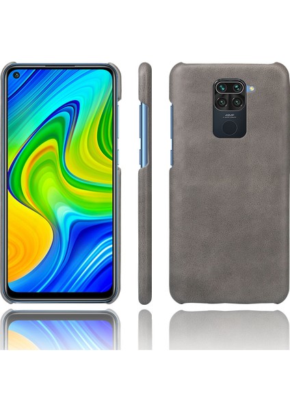 Çılgın At Skin Pu Deri Kaplamalı Sabit Pc Koruyucu Kabuk Xiaomi Redmi Note 9/redmi 10X 4g-Gre (Yurt Dışından)