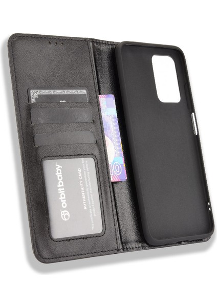 Vintage Style Manyetik Otomatik Absorlanmış Deri Telefon Cüzdan Stand Kılıfı Xiaomi Redmi 10 4g (2021)/10 Prime/10 2022 4g/not 11 4g (Mediatek) -Black (Yurt Dışından) fırsatları