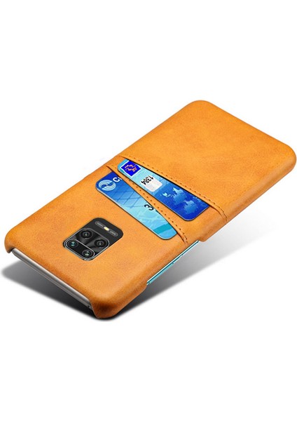 Çift Kart Yuvaları Pu Deri Kaplamalı Plastik Telefon Xiaomi Için Sert Kapak Note 9 Pro/9 Pro Max/9s-Orange (Yurt Dışından) fırsatları