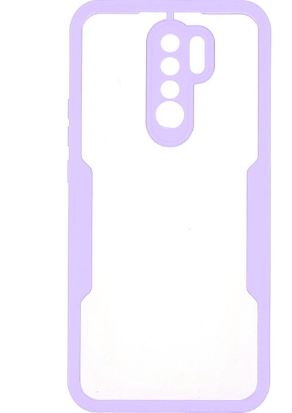 Çok Yönlü Koruma Evcil Hayvan Ekranı Koruyucusu+Akrilik Geri+Tpu Çerçeve Telefon Kasası Hibrit Kapak Xiaomi Redmi 9-Purple (Yurt Dışından) fiyatları