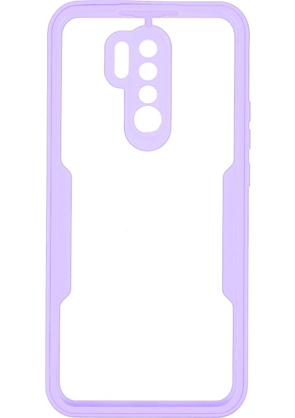 Çok Yönlü Koruma Evcil Hayvan Ekranı Koruyucusu+Akrilik Geri+Tpu Çerçeve Telefon Kasası Hibrit Kapak Xiaomi Redmi 9-Purple (Yurt Dışından) modelleri