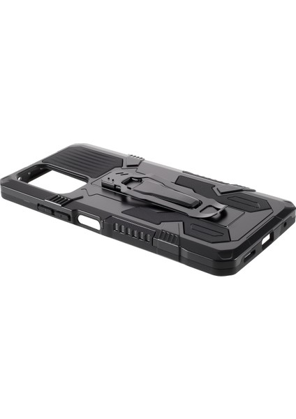 Arka Klip Kickstand Tasarım Xiaomi Redmi Için Metal Sayfalı Iyi Korumalı Hibrit Telefon Kılıfı Kabuğu Note 10 Pro-Black (Yurt Dışından) fırsatları