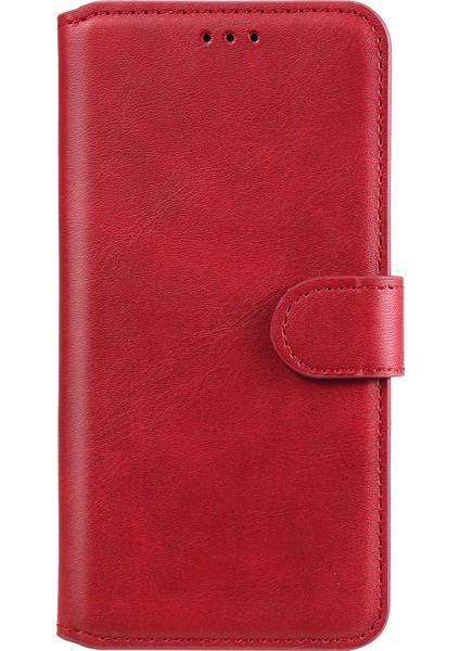 Klasik Cüzdan Stand Flip Deri Telefon Kılıfı Xiaomi Redmi Note 9 5g/redmi Not 9t 5g-Red (Yurt Dışından)
