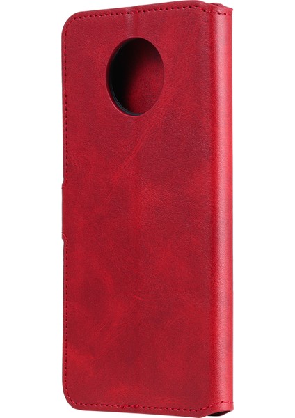 Klasik Cüzdan Stand Flip Deri Telefon Kılıfı Xiaomi Redmi Note 9 5g/redmi Not 9t 5g-Red (Yurt Dışından)
