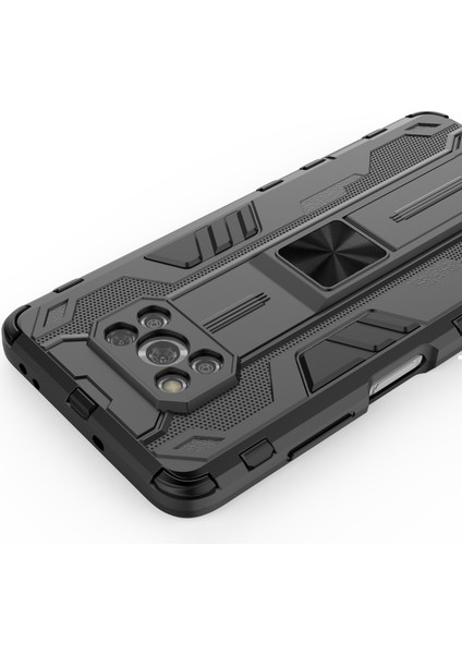 Anti Drop Pc+Tpu Hibrit Telefon Kılıfı Kickstand ile Xiaomi Poco X3/poco X3 Pro/poco X3 Nfc-Black (Yurt Dışından)