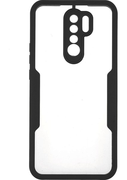 Çok Yönlü Koruma Evcil Hayvan Ekranı Koruyucusu+Akrilik Geri+Tpu Çerçeve Telefon Kasası Hibrit Kapak Xiaomi Redmi 9-Black (Yurt Dışından) fiyatları