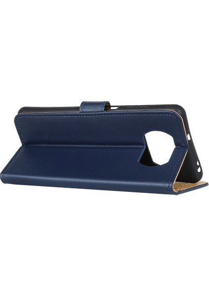 Xiaomi Için Poco X3/poco X3 Nfc Cüzdan Telefon Kılıfı Şok Geçirmez Kabuk Stand-Blue ile Koruyucu Kapak (Yurt Dışından)