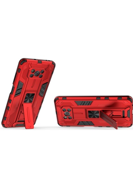 Anti Drop Pc+Tpu Hibrit Telefon Kılıfı Kickstand ile Xiaomi Poco X3/poco X3 Pro/poco X3 Nfc-Red (Yurt Dışından)