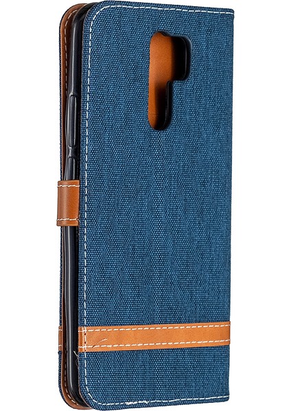 Renkli Kot Pantolon Bez Kabuğu Cüzdan Deri Kapak Xiaomi Redmi 9-Dark Mavi (Yurt Dışından) modelleri
