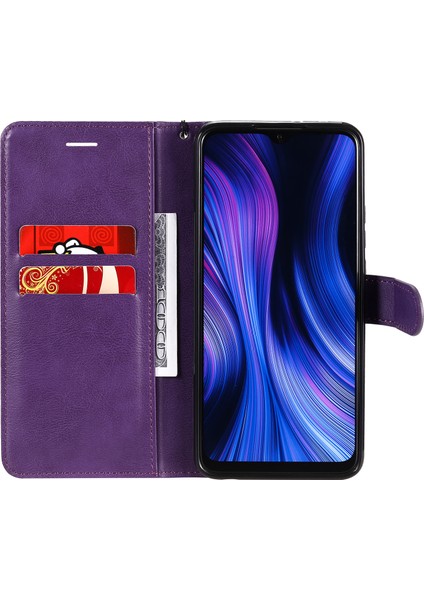 Xiaomi Redmi 9-Mor Için Cüzdan Deri Standı Kapak Kasası (Yurt Dışından)