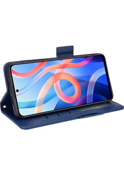 Litchi Doku Pu Deri Stand Cüzdan Kılıfı Çift Manyetik Toka Şok Geçirmez Folyo Kapak Xiaomi Redmi Not 11 5g (Çin) (Mediatek)/redmi Not 11T 5g/redmi Not 11S 5g-Dark Mavi (Yurt Dışından) fırsatları
