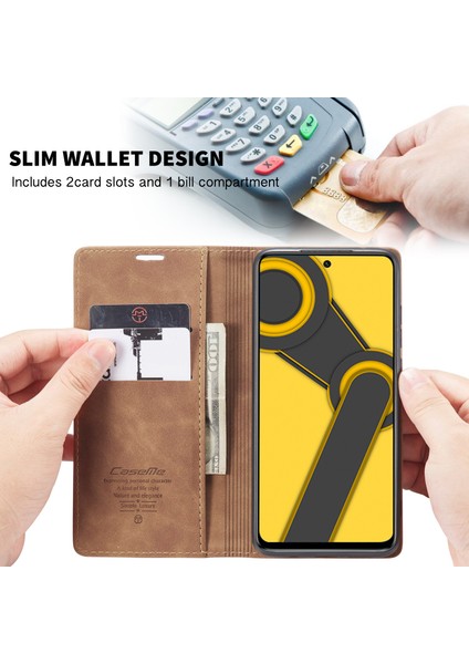 Xiaomi Redmi Için Otomatik Emilmiş Deri Cüzdan Kılıfı Not 9 Pro/not 9 Pro Max/note 9s-Brown (Yurt Dışından) fırsatları