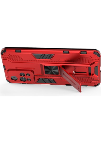 Kickstand Şok Geçirmez Çift Katman Sert Pc Yumuşak Tpu Hibrid Koruyucu Kapak Xiaomi Redmi Note 11 Pro 5g (Çin) (Mediatek)/11 Pro+ 5g-Red (Yurt Dışından) fırsatları