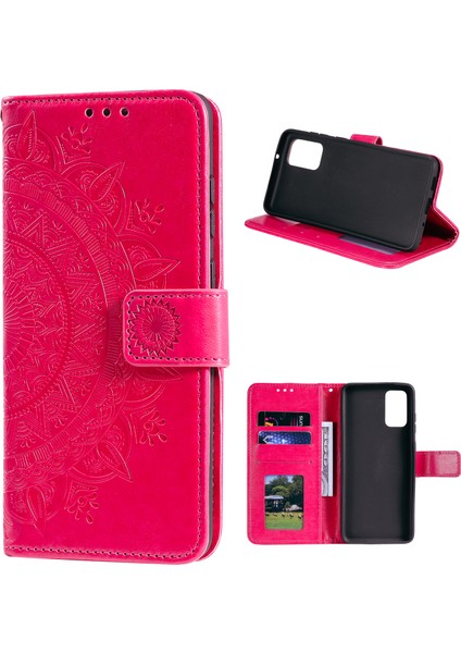 Xiaomi Poco M3-Rose Için Kayışlı Basılı Mandala Çiçek Cüzdan Deri Kasa (Yurt Dışından)