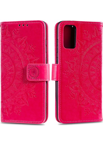 Xiaomi Poco M3-Rose Için Kayışlı Basılı Mandala Çiçek Cüzdan Deri Kasa (Yurt Dışından)