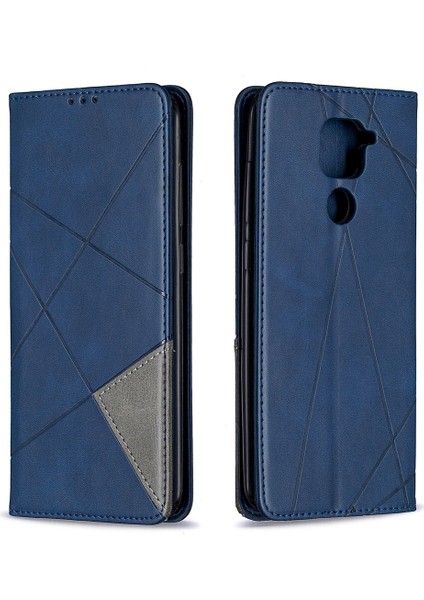 Xiaomi Redmi Için Geometrik Deri Deri Kabuğu Not 9/redmi 10X 4g-Mavi (Yurt Dışından)