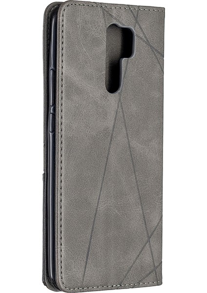 Xiaomi Redmi Için Geometrik Deri Deri Kabuğu 9-Grey (Yurt Dışından) modelleri