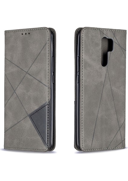Xiaomi Redmi Için Geometrik Deri Deri Kabuğu 9-Grey (Yurt Dışından) fırsatları