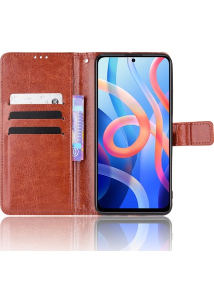 Çılgın At Doku Anti-Fall Pu Deri Cüzdan Xiaomi Için Kayış ile Düz Renk Kapağı Kılıfı Not 11 5g (Çin) (Mediatek)/not 11T 5g/not 11S 5g-Brown (Yurt Dışından) fırsatları