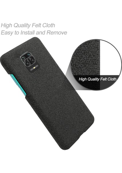 Kumaş Kaplamalı Pc Mobil Koruyucu Telefon Kılıfı Xiaomi Redmi Note 9s/redmi Note 9 Pro/redmi Note 9 Pro Max-Black (Yurt Dışından) fırsatları
