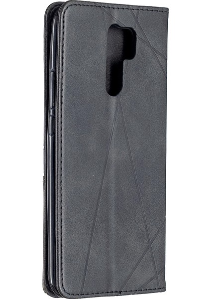 Xiaomi Redmi Için Geometrik Deri Deri Kabuğu 9-Black (Yurt Dışından) modelleri