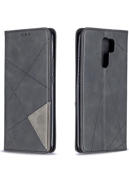 Xiaomi Redmi Için Geometrik Deri Deri Kabuğu 9-Black (Yurt Dışından) fırsatları