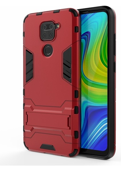 Xiaomi Redmi Için Kickstand ile 2 Arada 2+Tpu Telefon Kılıfı Not 9/redmi 10X 4g-Red (Yurt Dışından)