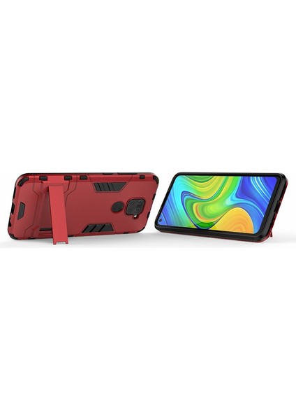 Xiaomi Redmi Için Kickstand ile 2 Arada 2+Tpu Telefon Kılıfı Not 9/redmi 10X 4g-Red (Yurt Dışından)