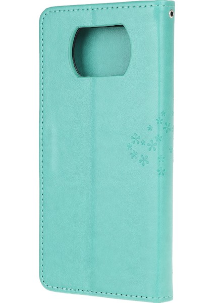Xiaomi Poco X3/poco X3 Nfc-Chan Için Şık Baskı Ağacı ve Baykuş Cüzdan Deri Telefon Koruyucusu (Yurt Dışından)