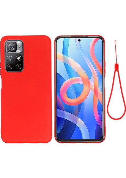 Yumuşak Sıvı Silikon Hafif Mikrofiber Astar Yastık Doku Xiaomi Redmi Için Koruyucu Kapak Not 11 5g (Çin) (Mediatek)/redmi Not 11T 5g/not 11S 5g-Red (Yurt Dışından)