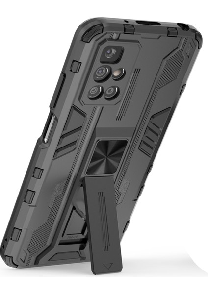 Hibrit Şok Geçirmez Ağır Hizmet Tipi Sert Pc Yumuşak Tpu Koruyucu Kasa Xiaomi Için Kickstand ile Not 11 4g (Mediatek)/redmi 10 4g (2021)/REDMI 10 2022 4g-Black (Yurt Dışından) fiyatları