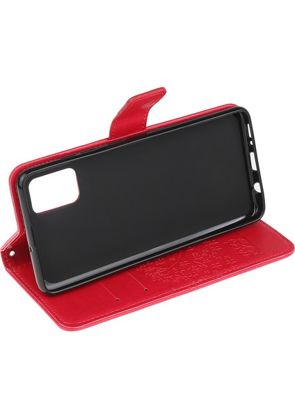 Ağaç Baykuş Deri Deri Şık Cüzdan Kılıfı Xiaomi Poco M3-Red (Yurt Dışından)