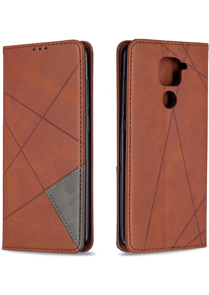 Xiaomi Için Geometrik Deri Deri Kabuğu Redmi Not 9/redmi 10X 4g-Brown (Yurt Dışından)