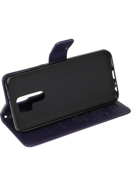 Xiaomi Redmi 9-Dark Mor Için Baskı Ağacı Baykuş Cüzdan Deri Kılıf (Yurt Dışından) fırsatları
