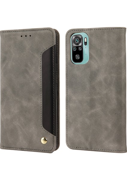 Anti-Fingerprint Şok Geçirmez Telefon Standı Kapağı Şok Geçirmez Cüzdan Telefon Kasası Xiaomi Için Deri Kabuk Ekleme Not 11 4g (Mediatek)/10 4g (2021)/10 2022 4g/10 Prime-Gre (Yurt Dışından)