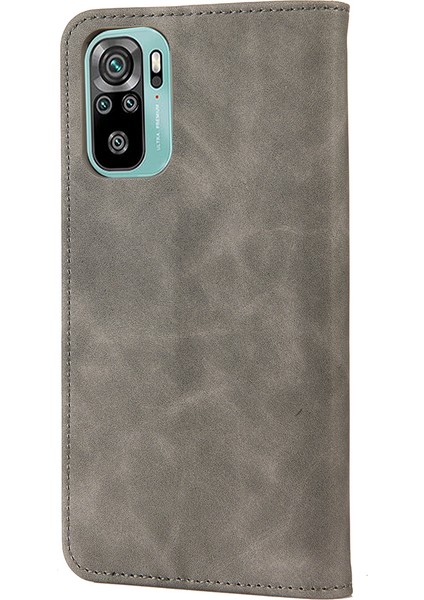 Anti-Fingerprint Şok Geçirmez Telefon Standı Kapağı Şok Geçirmez Cüzdan Telefon Kasası Xiaomi Için Deri Kabuk Ekleme Not 11 4g (Mediatek)/10 4g (2021)/10 2022 4g/10 Prime-Gre (Yurt Dışından) modelleri
