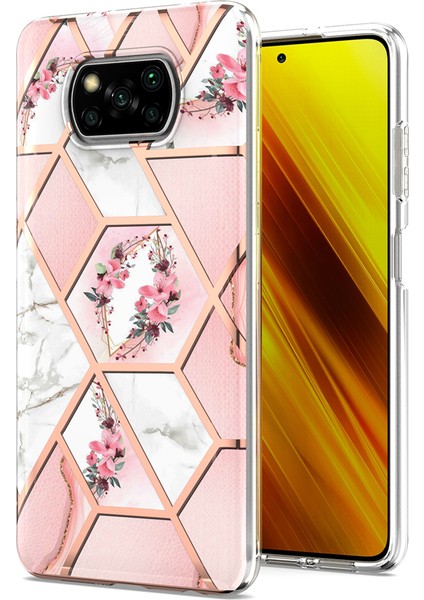 2,0mm Imd Iml Elektrokaplama Telefon Kılıfı Xiaomi Poco X3 Nfc/poco X3/poco X3 Pro-Pink Için Çiçek (Yurt Dışından)