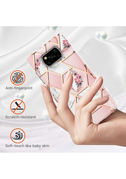 2,0mm Imd Iml Elektrokaplama Telefon Kılıfı Xiaomi Poco X3 Nfc/poco X3/poco X3 Pro-Pink Için Çiçek (Yurt Dışından)