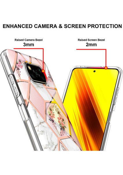 2,0mm Imd Iml Elektrokaplama Telefon Kılıfı Xiaomi Poco X3 Nfc/poco X3/poco X3 Pro-Pink Için Çiçek (Yurt Dışından)