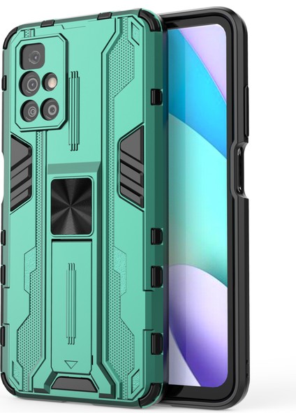 Hibrit Şok Geçirmez Ağır Hizmet Tipi Sert Pc Yumuşak Tpu Koruyucu Kasa Xiaomi Redmi Için Kickstand ile Not 11 4g (Mediatek)/redmi 10 4g (2021)/REDMI 10 2022 4g-Green (Yurt Dışından)