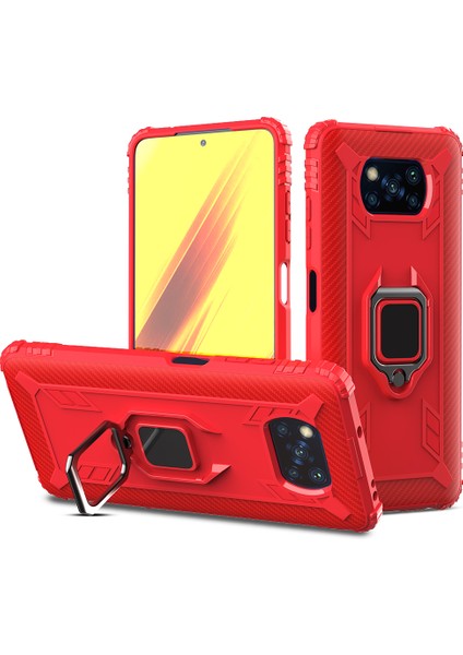 Parmak Halkası Kickstand Telefon Kılıfı Tpu Koruyucu Kabuk Xiaomi Poco X3 Nfc/poco X3-Re (Yurt Dışından)