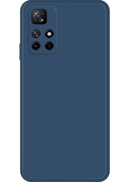 Xiaomi Poco M4 Pro 5g Için Yumuşak Tpu Kılıfı, Mikrofiber Astar Ka Düz Kenarlı Telefon Geri Kapak Dark Mavi (Yurt Dışından)