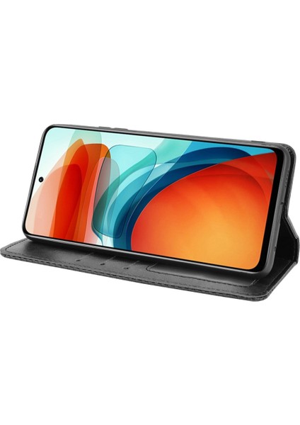 Manyetik Otomatik Absorbed Retro Style Cüzdan Stand Tasarım Telefon Kılıfı Xiaomi Redmi Note 10 Pro 5g/xiaomi Poco X3 Gt-Black (Yurt Dışından)