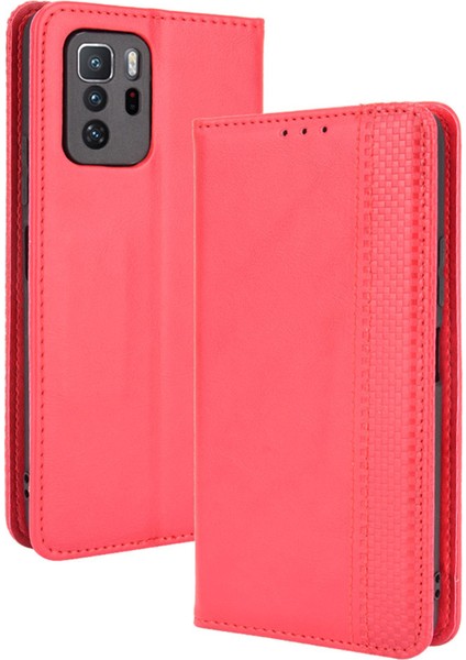 Manyetik Otomatik Absorbed Retro Style Cüzdan Stand Tasarım Telefon Kılıfı Xiaomi Redmi Note 10 Pro 5g/xiaomi Poco X3 Gt-Re (Yurt Dışından)