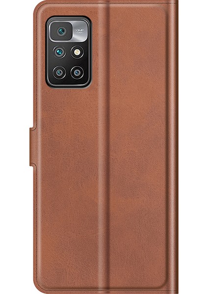 Folio Flip Manyetik Deri Telefon Kılıfı Cüzdan Stand Kapağı Xiaomi Redmi Not 11 4g (Mediatek)/redmi 10 4g (2021)/REDMI 10 2022 4g/redmi 10 Prime-Light Brown (Yurt Dışından) modelleri