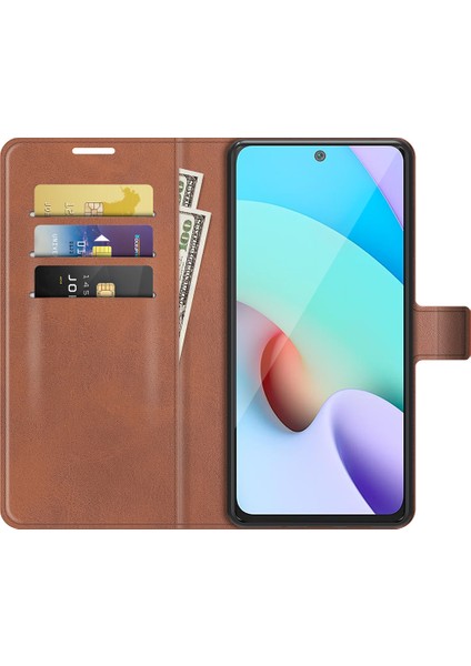 Folio Flip Manyetik Deri Telefon Kılıfı Cüzdan Stand Kapağı Xiaomi Redmi Not 11 4g (Mediatek)/redmi 10 4g (2021)/REDMI 10 2022 4g/redmi 10 Prime-Light Brown (Yurt Dışından) fırsatları